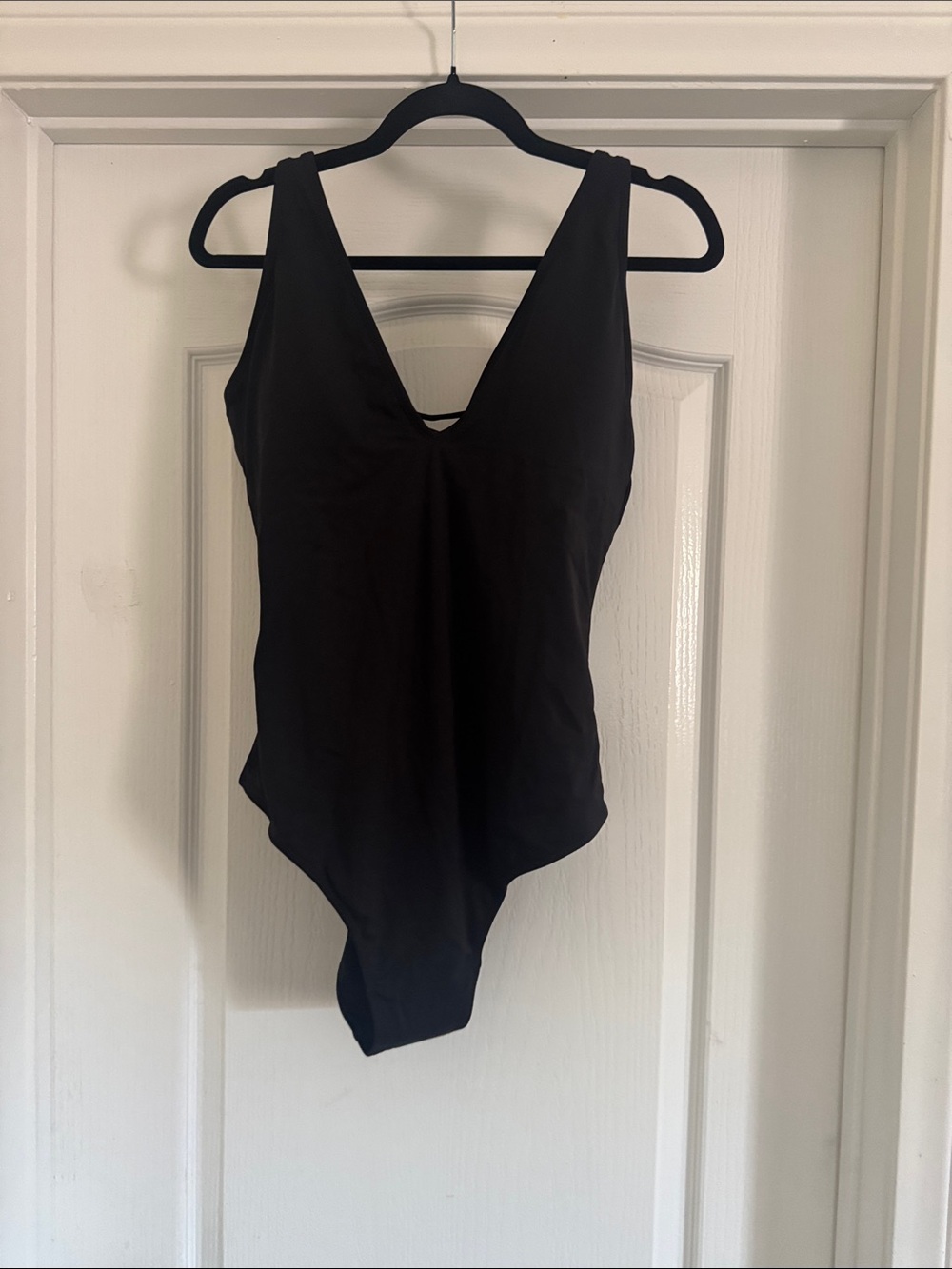 Classic Black V-Neck One-Piece Swimsuit - Women